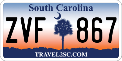 SC license plate ZVF867