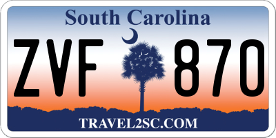 SC license plate ZVF870