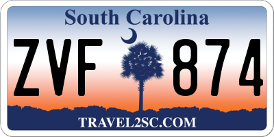 SC license plate ZVF874