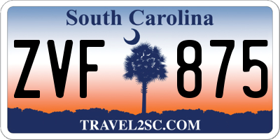 SC license plate ZVF875