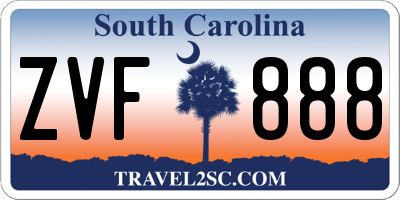 SC license plate ZVF888
