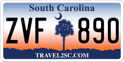 SC license plate ZVF890