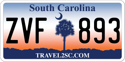 SC license plate ZVF893