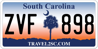 SC license plate ZVF898