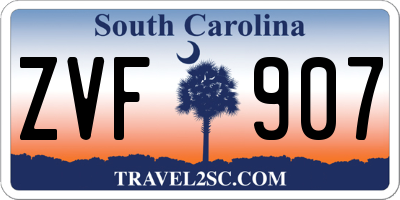 SC license plate ZVF907