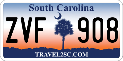 SC license plate ZVF908