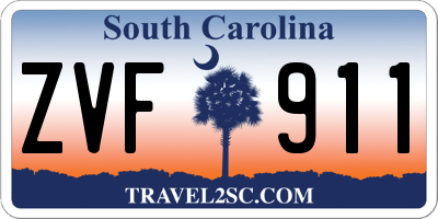 SC license plate ZVF911