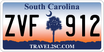 SC license plate ZVF912
