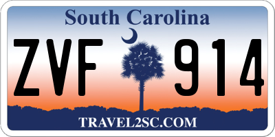 SC license plate ZVF914