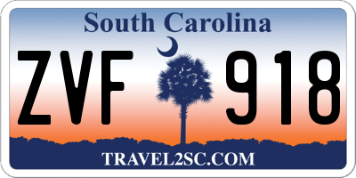SC license plate ZVF918