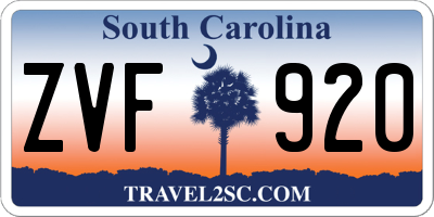 SC license plate ZVF920