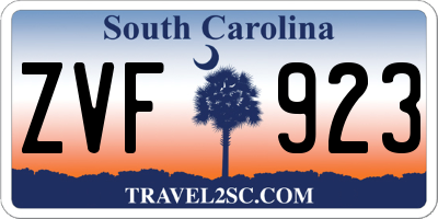 SC license plate ZVF923