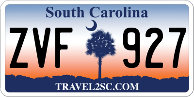 SC license plate ZVF927
