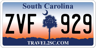 SC license plate ZVF929