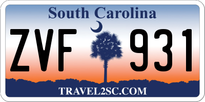 SC license plate ZVF931