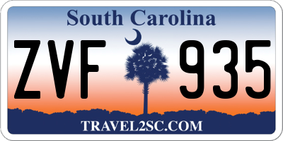 SC license plate ZVF935