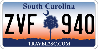 SC license plate ZVF940