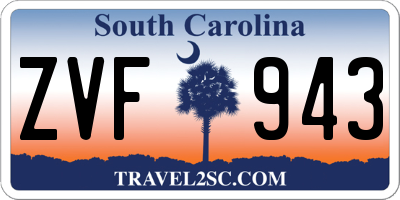 SC license plate ZVF943