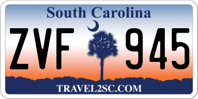 SC license plate ZVF945