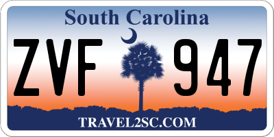 SC license plate ZVF947