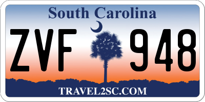 SC license plate ZVF948