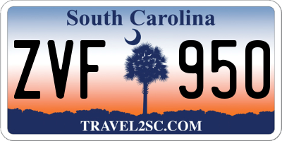 SC license plate ZVF950