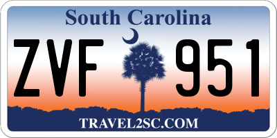 SC license plate ZVF951