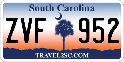 SC license plate ZVF952