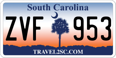 SC license plate ZVF953