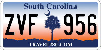 SC license plate ZVF956