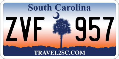 SC license plate ZVF957