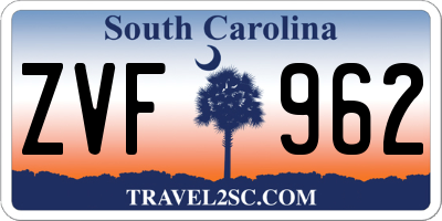 SC license plate ZVF962