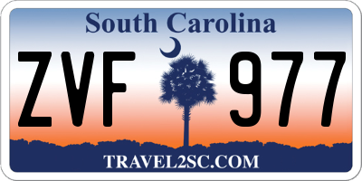 SC license plate ZVF977