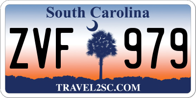 SC license plate ZVF979