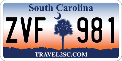 SC license plate ZVF981
