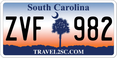 SC license plate ZVF982