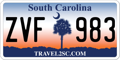 SC license plate ZVF983