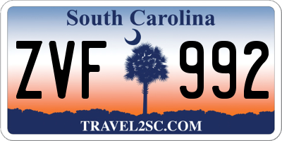 SC license plate ZVF992