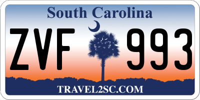 SC license plate ZVF993