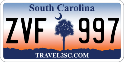 SC license plate ZVF997