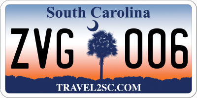 SC license plate ZVG006
