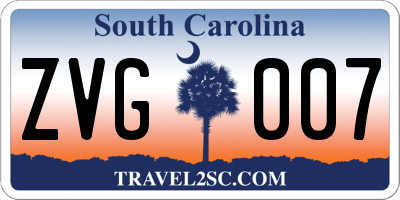 SC license plate ZVG007