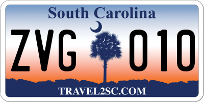 SC license plate ZVG010