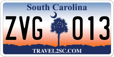 SC license plate ZVG013