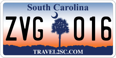 SC license plate ZVG016