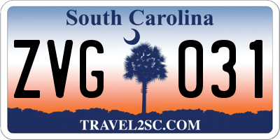 SC license plate ZVG031