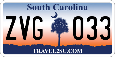 SC license plate ZVG033