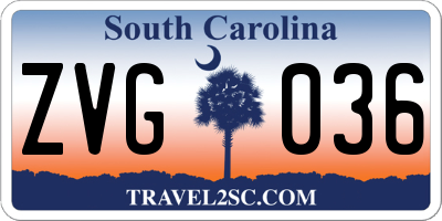 SC license plate ZVG036