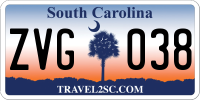 SC license plate ZVG038