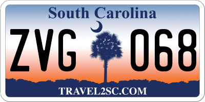SC license plate ZVG068